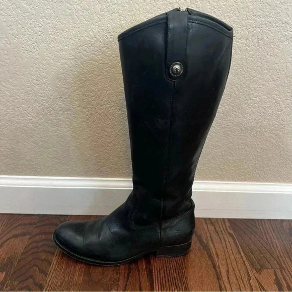 Frye Melissa Button Tabs Black Riding Knee High Boots Women Sz 6.5 B 3470412 - Picture 5 of 16